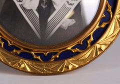 Antique Victorian Picture Frame, Round Photo Frame, France, 1880s, 6 x 6 cm
