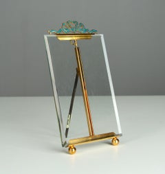 Antique Victorian Picture Frame Turquois Bow, France, 1880s, 10 x 16 cm