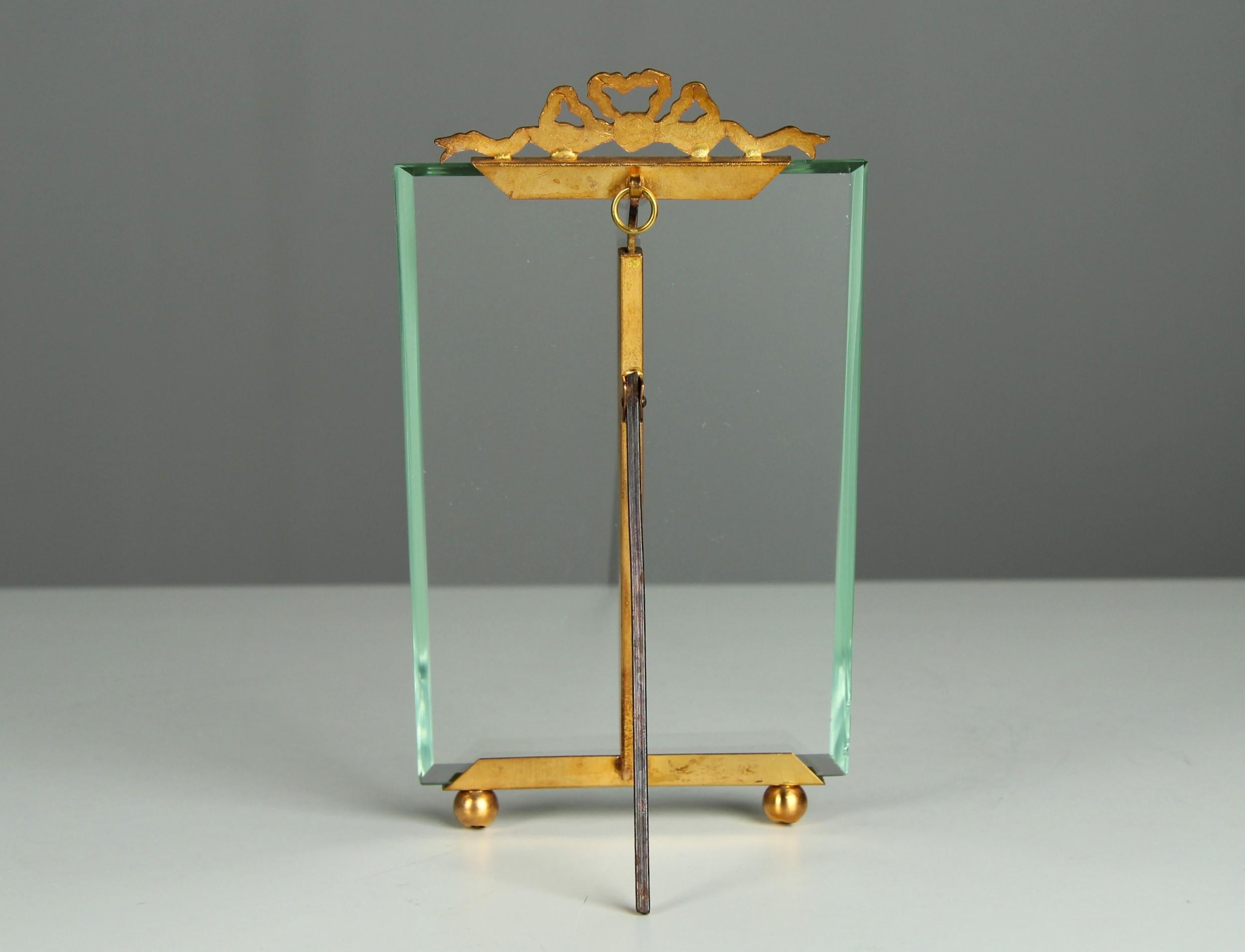 Cadre photo victorien ancien avec nœud turquois, France, années 1880, 10 x 16 cm Bon état - En vente à Greven, DE