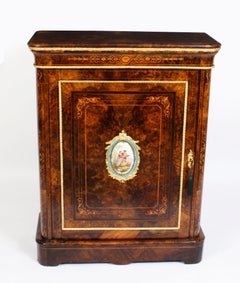 Antique Victorian Pier Cabinet Sevres Plaque 19th Century