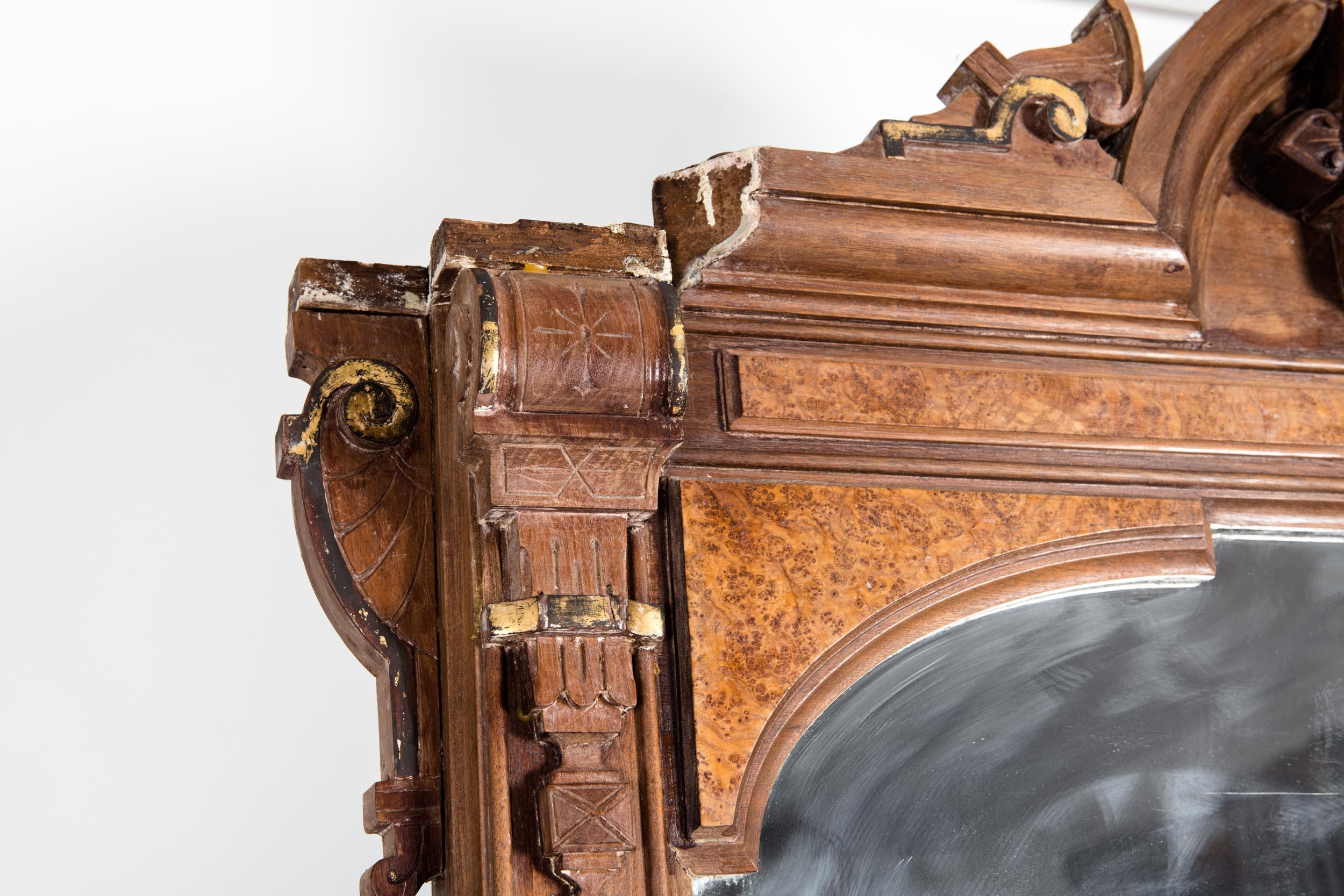 Burl Antique Victorian Pier Mirror