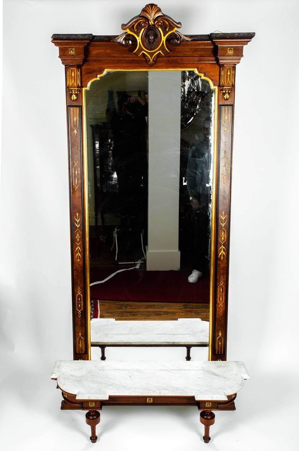 Antique Victorian Pier Mirror In Excellent Condition In Tarry Town, NY