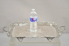 Antique Victorian Pierced Grapevine Basket Gallery Serving Platter Tray