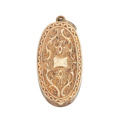 Antique Victorian Pill Box Pendant 14k Rose Gold Charm Heirloom Jewelry Match