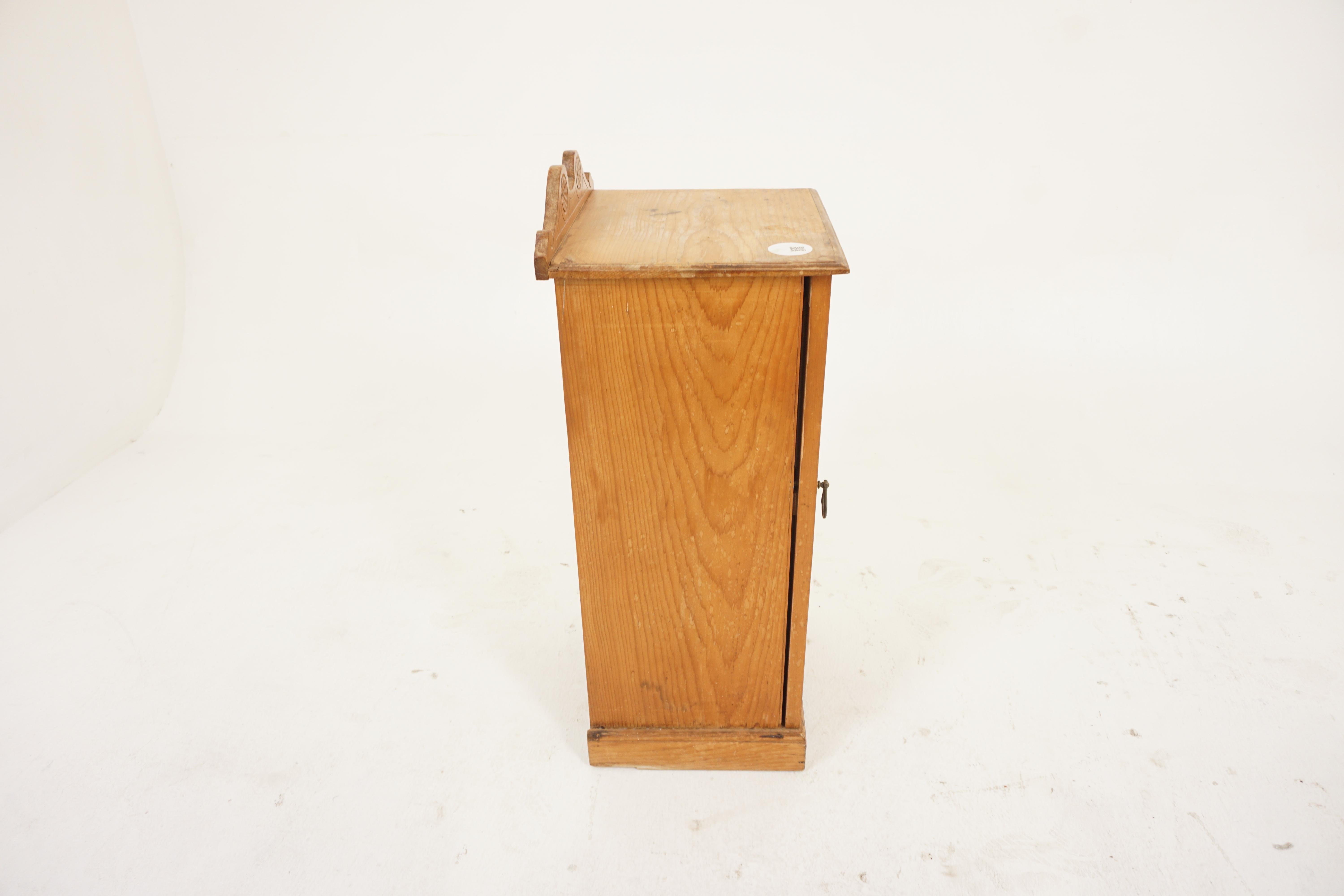 Antique Victorian Pine Bedside, Lamp, End Table, Nightstand Scotland 1890, H1143 For Sale 3