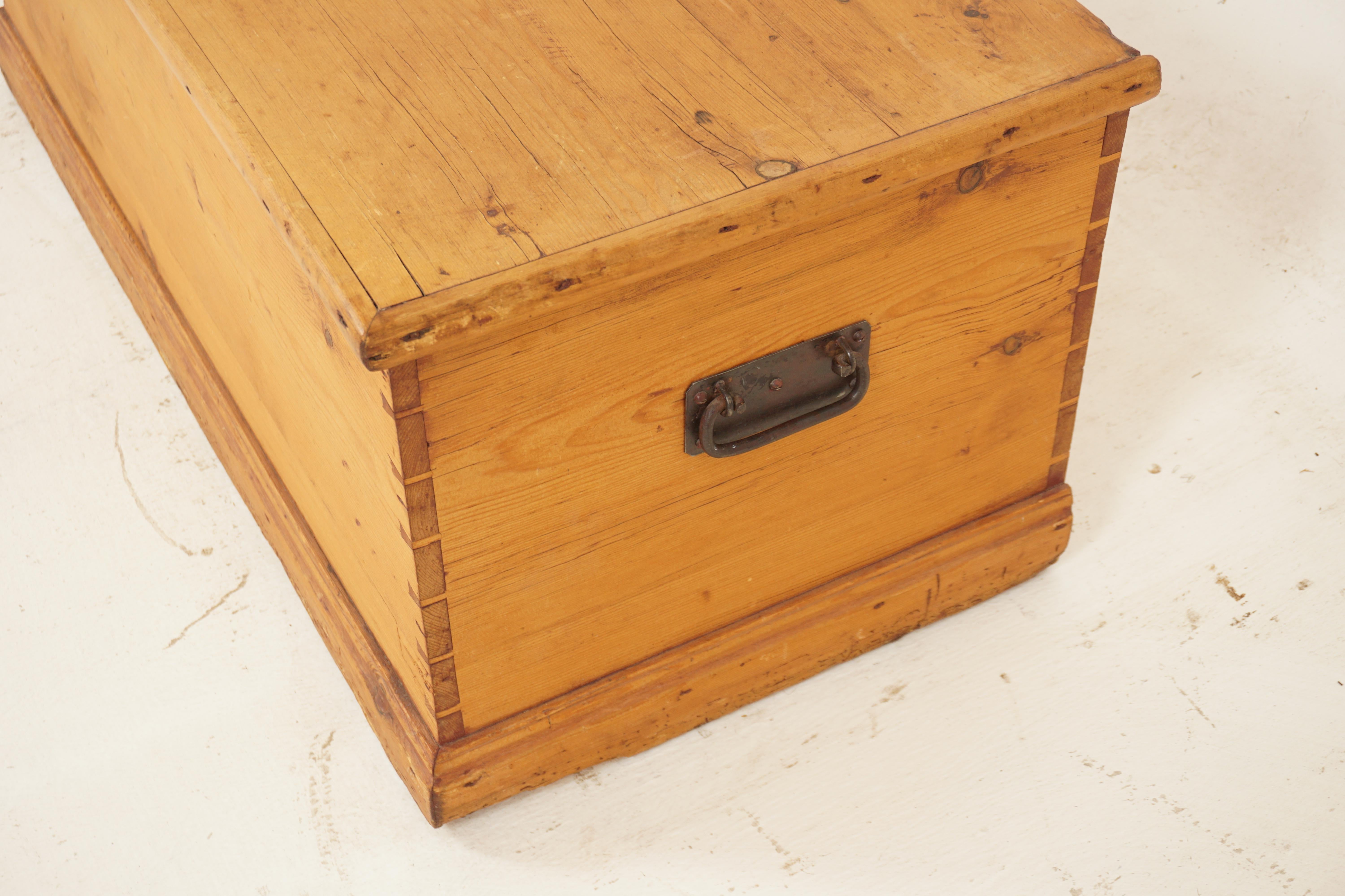 Antique Victorian Pine Blanket Box, Coffee Table, Scotland 1880, B2872 3