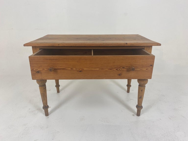Antique Victorian Pine Hall Table, Writing and Serving Table, Scotland