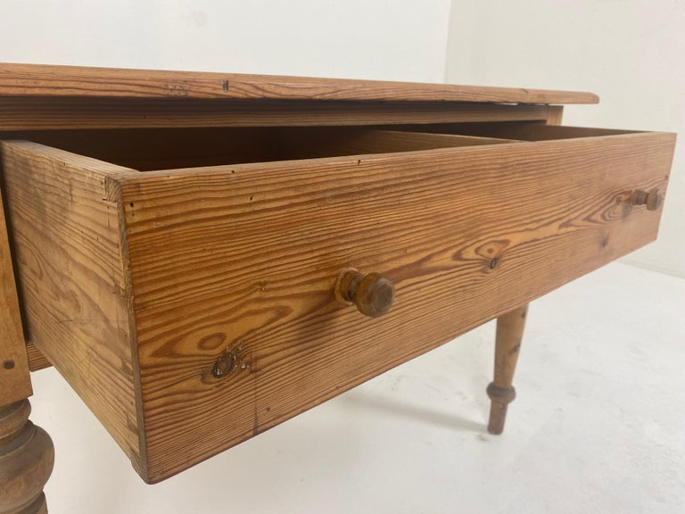 Antique Victorian Pine Hall Table, Writing and Serving Table, Scotland