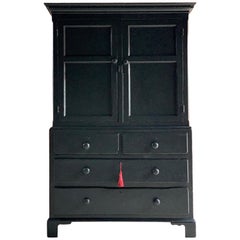 Antique Victorian Pine Housekeepers Cupboard Buffet, 19th Century