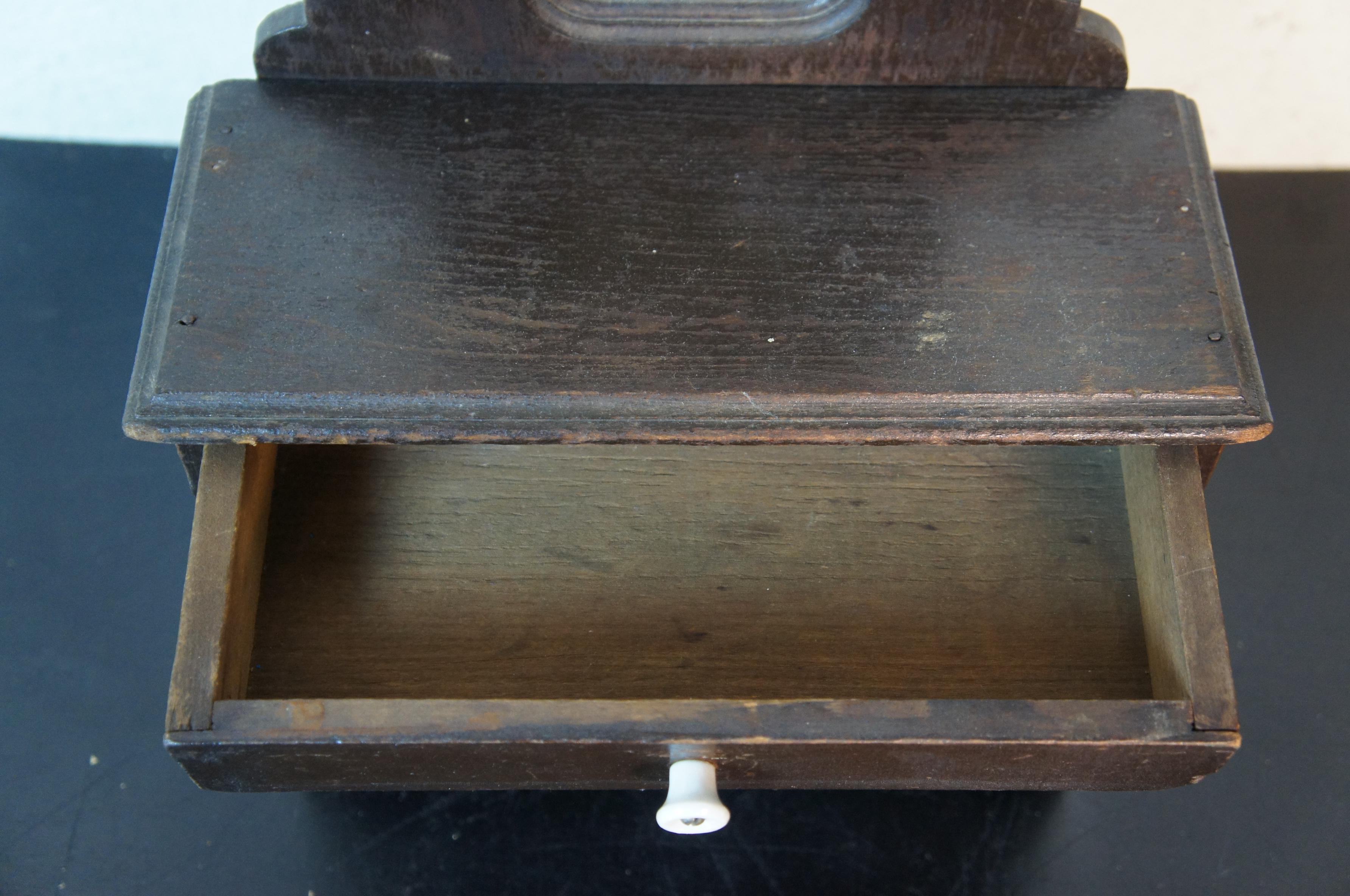 Antique Victorian Pine Miniature Salesman Sample Vanity Dresser Cabinet Mirror For Sale 2