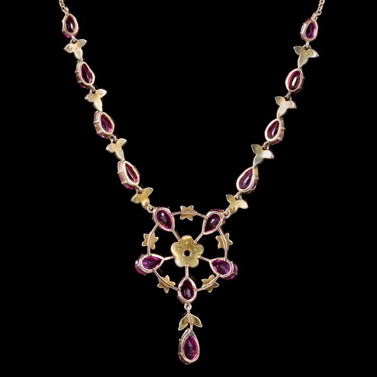 Antique Victorian Pink Paste Pearl Necklace 9 Carat Gold circa 1900 ...
