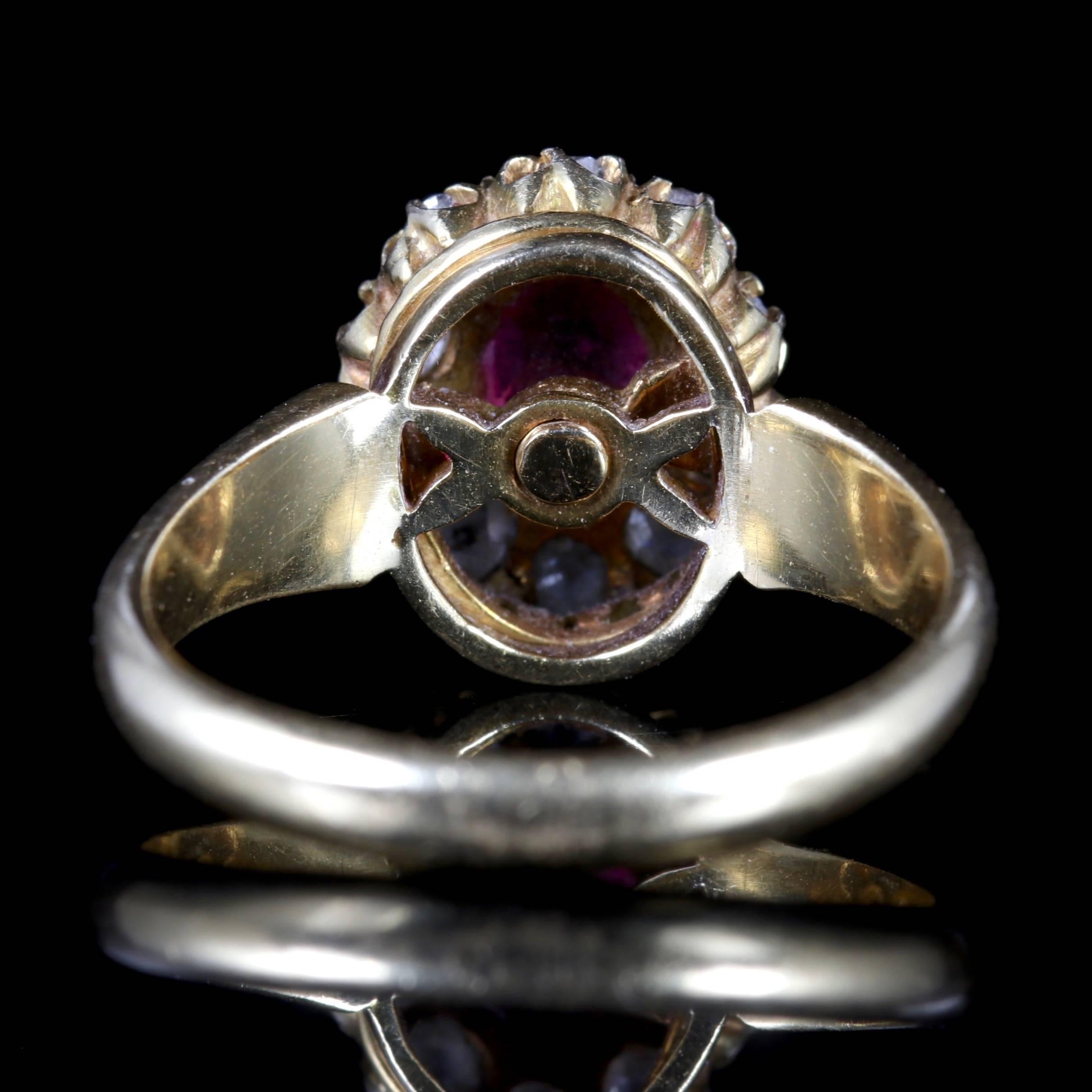 Antique Victorian Pink Sapphire Diamond Ring 18 Carat Dated 1891 In Excellent Condition In Lancaster, Lancashire