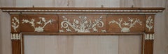 Antique Victorian Pitch Pine & Gesso Carved Fire Surround Fireplace Mantlepiece