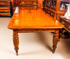 Antique Victorian Pollard Oak Extending Dining Table, 19th Century