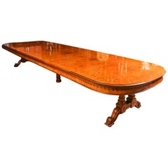 Used Victorian Pollard Oak Dining Table, 19th Century