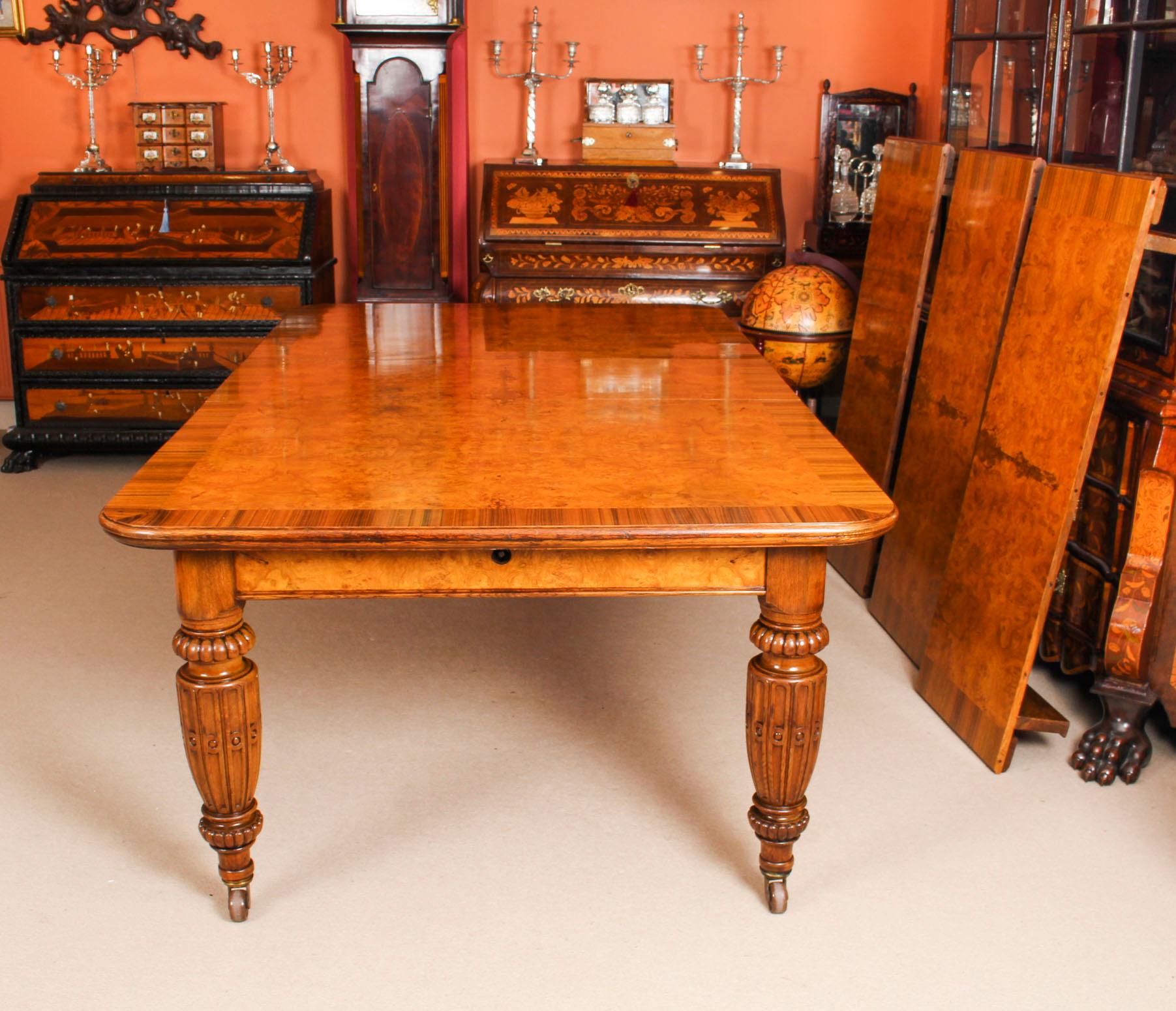 Antique Victorian Pollard Oak Extending Dining Table, 19th Century 1