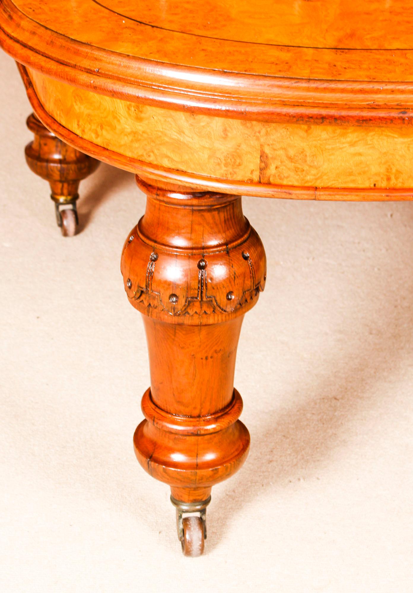 Antique Victorian Pollard Oak Extending Dining Table, Mid-19th Century 6