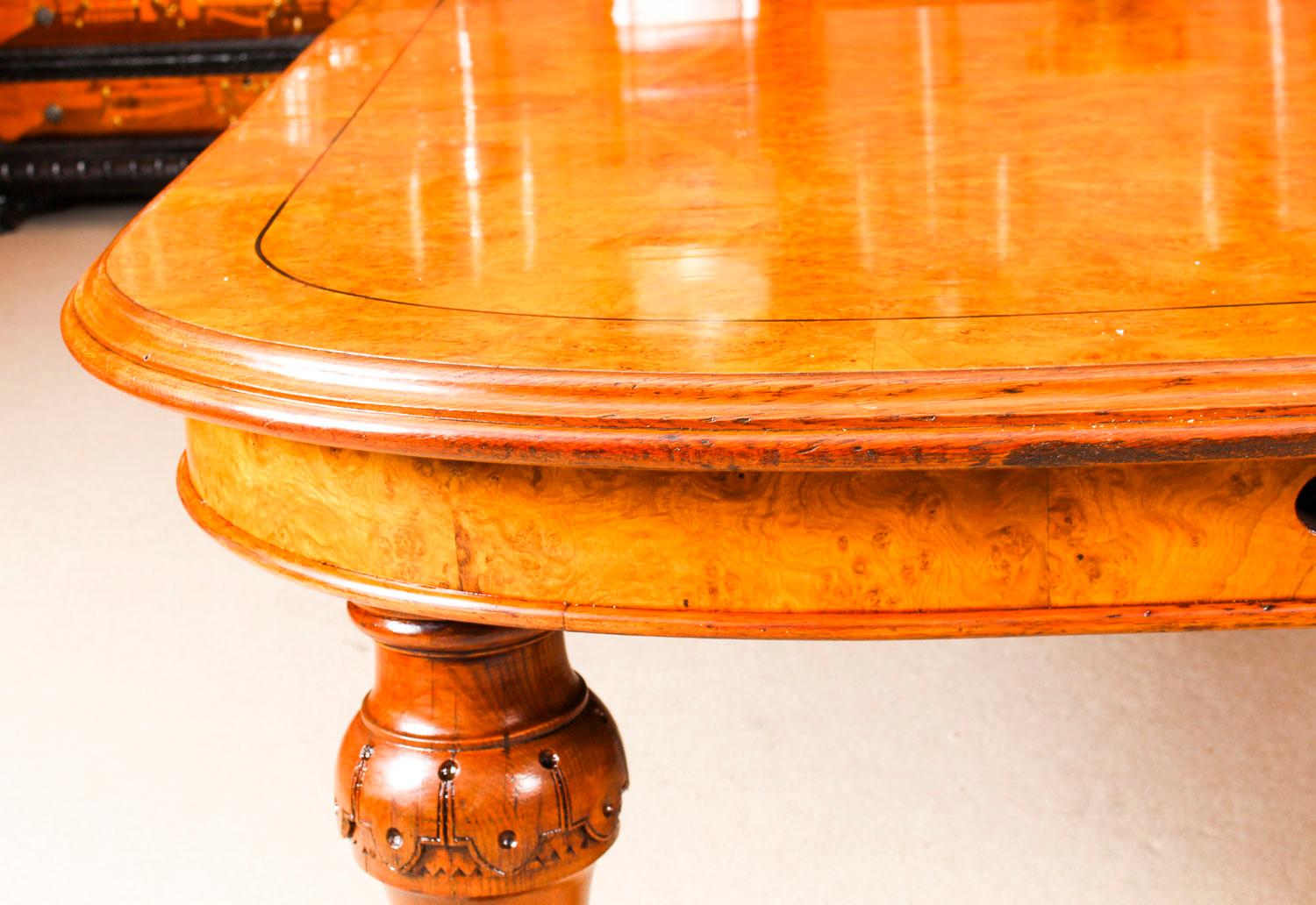 Antique Victorian Pollard Oak Extending Dining Table, Mid-19th Century 9