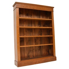 Antique Victorian Pollard Oak Open Bookcase