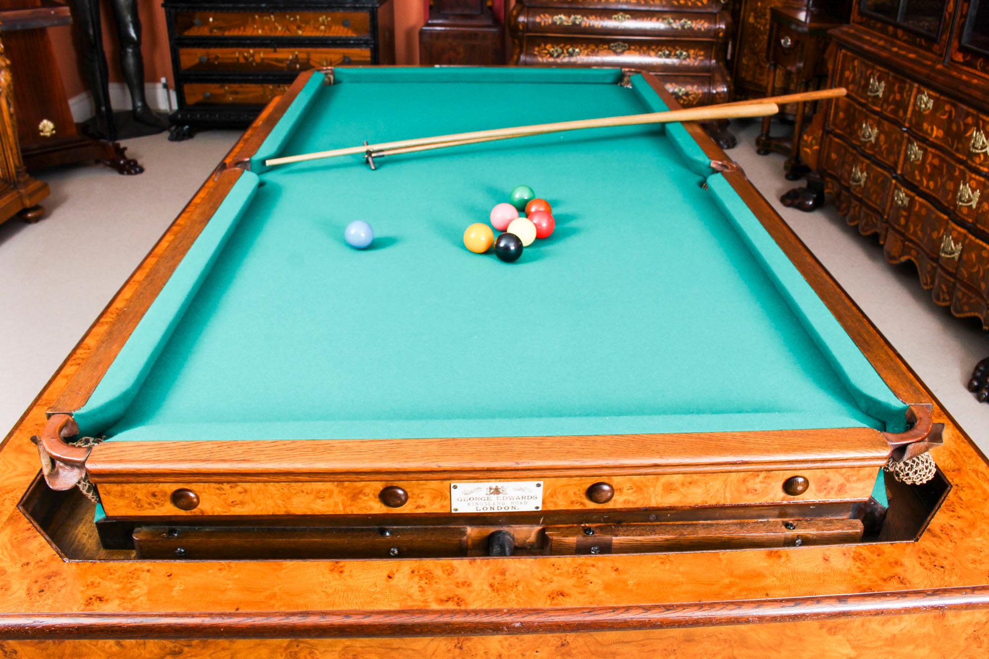 Antique Victorian Pollard Oak Rollover Snooker or Dining Table 19th Century 6