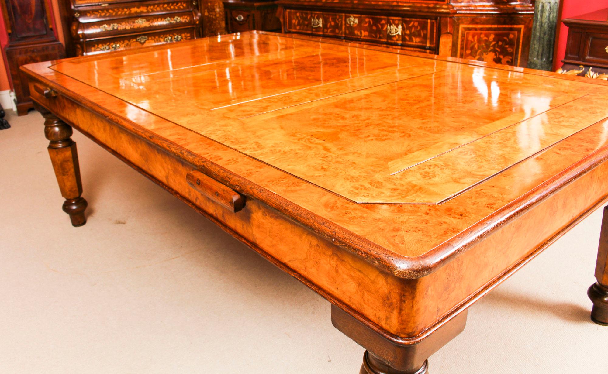 Antique Victorian Pollard Oak Rollover Snooker or Dining Table 19th Century In Good Condition In London, GB