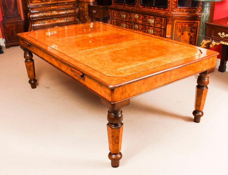 Antique Victorian Pollard Oak Snooker Dining Table And 8 Chairs 19th Century