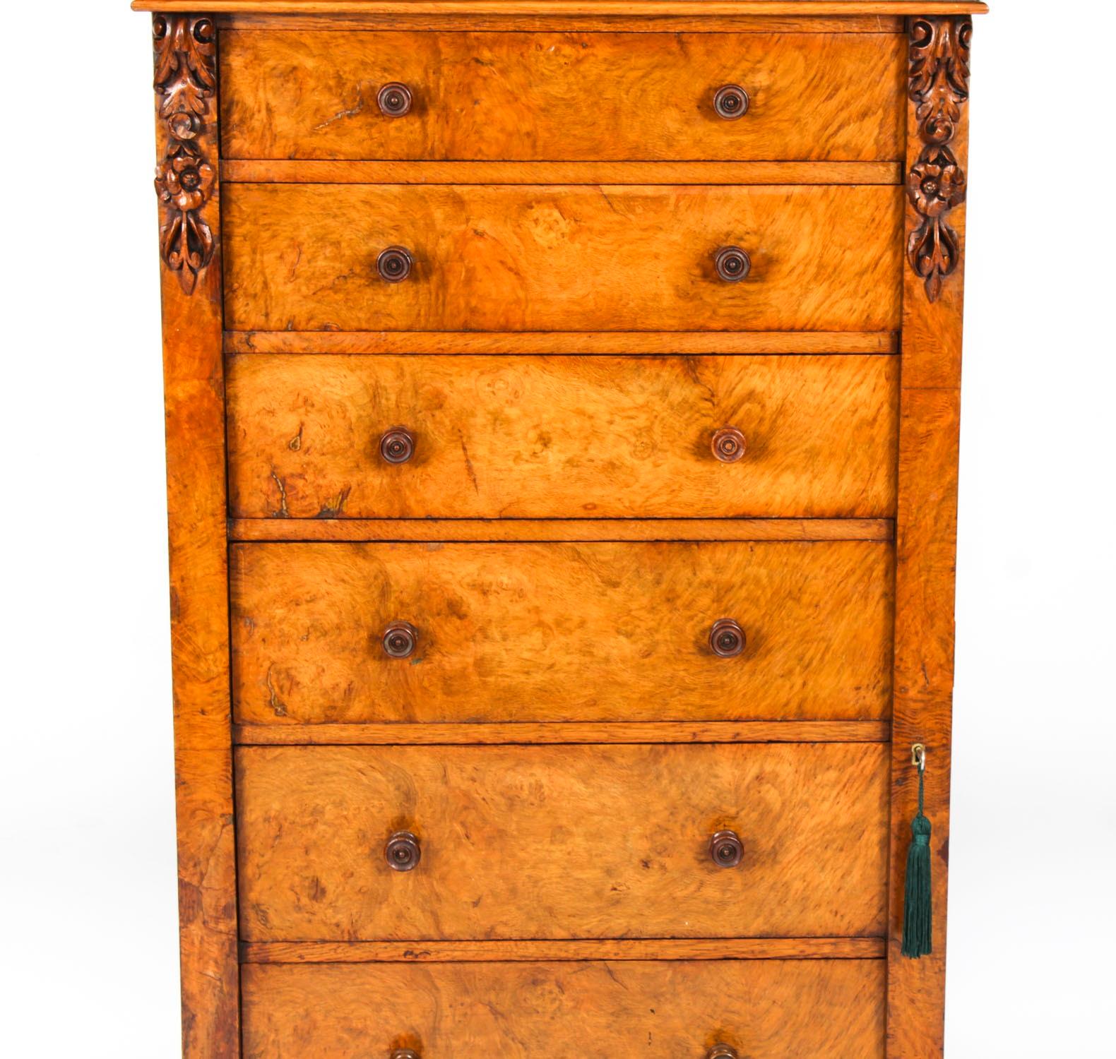 Antique Victorian Pollard Oak Wellington Chest by Edwards & Roberts 19th Century For Sale 1