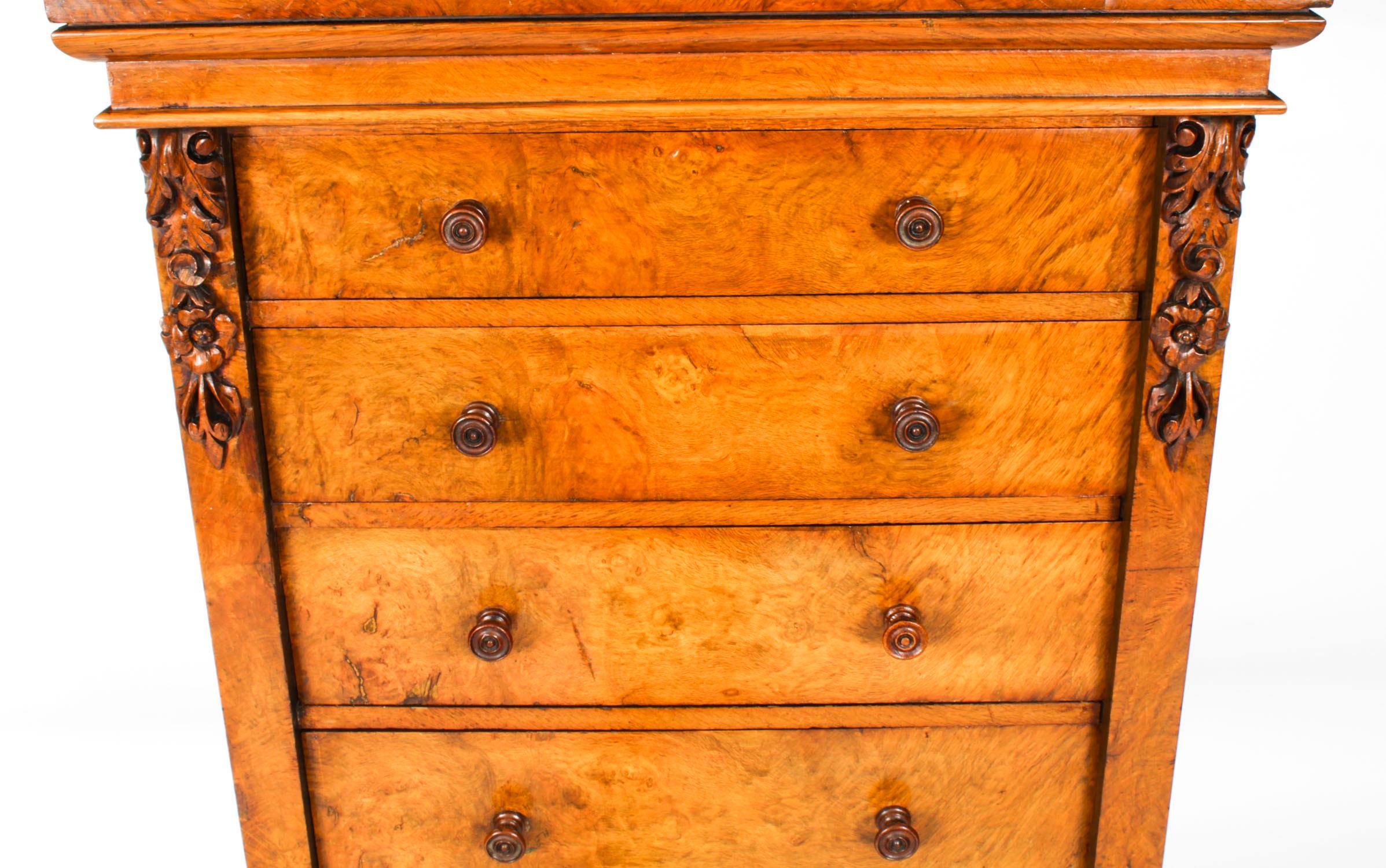 Antique Victorian Pollard Oak Wellington Chest by Edwards & Roberts 19th Century For Sale 3