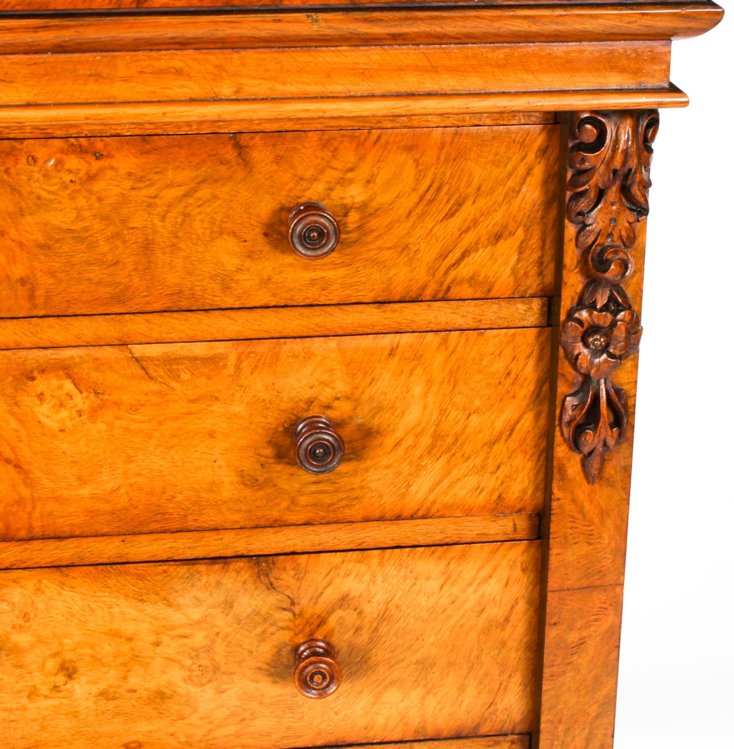 Antique Victorian Pollard Oak Wellington Chest by Edwards & Roberts 19th Century For Sale 5