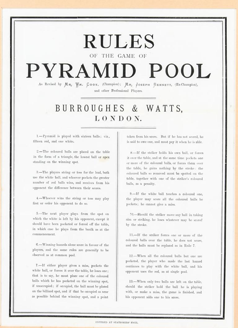 Acajou Planche de score de piscine victorienne ancienne et 2 tirages Palmer & Sons-Joe Davis en vente