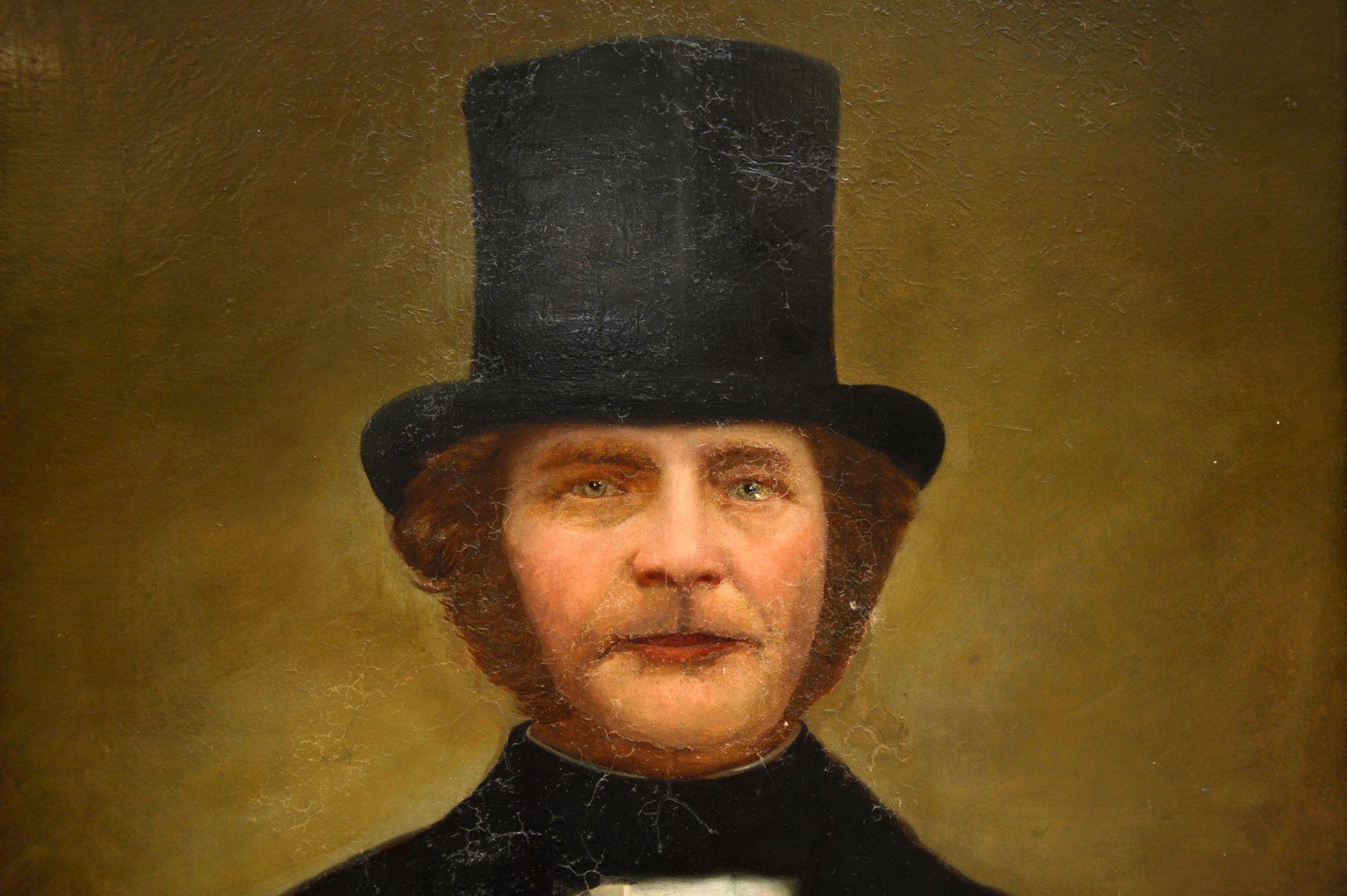 British Antique Victorian Portrait of a Gentleman Oil Painting For Sale