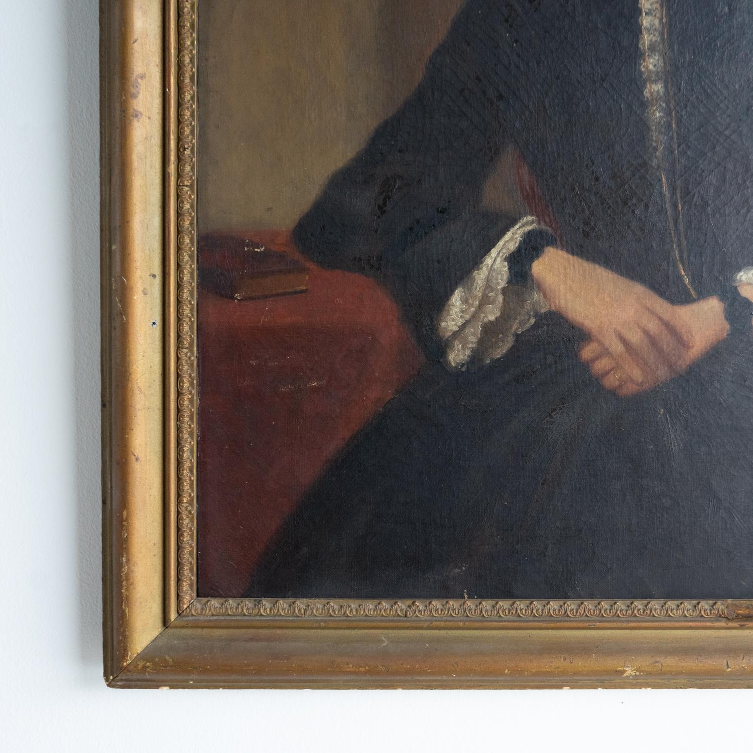 19th Century Antique Victorian Portrait Of A West Country Woman, Original Oil Painting 19Th C