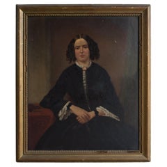 Antique Victorian Portrait Of A West Country Woman, Original Oil Painting 19Th C