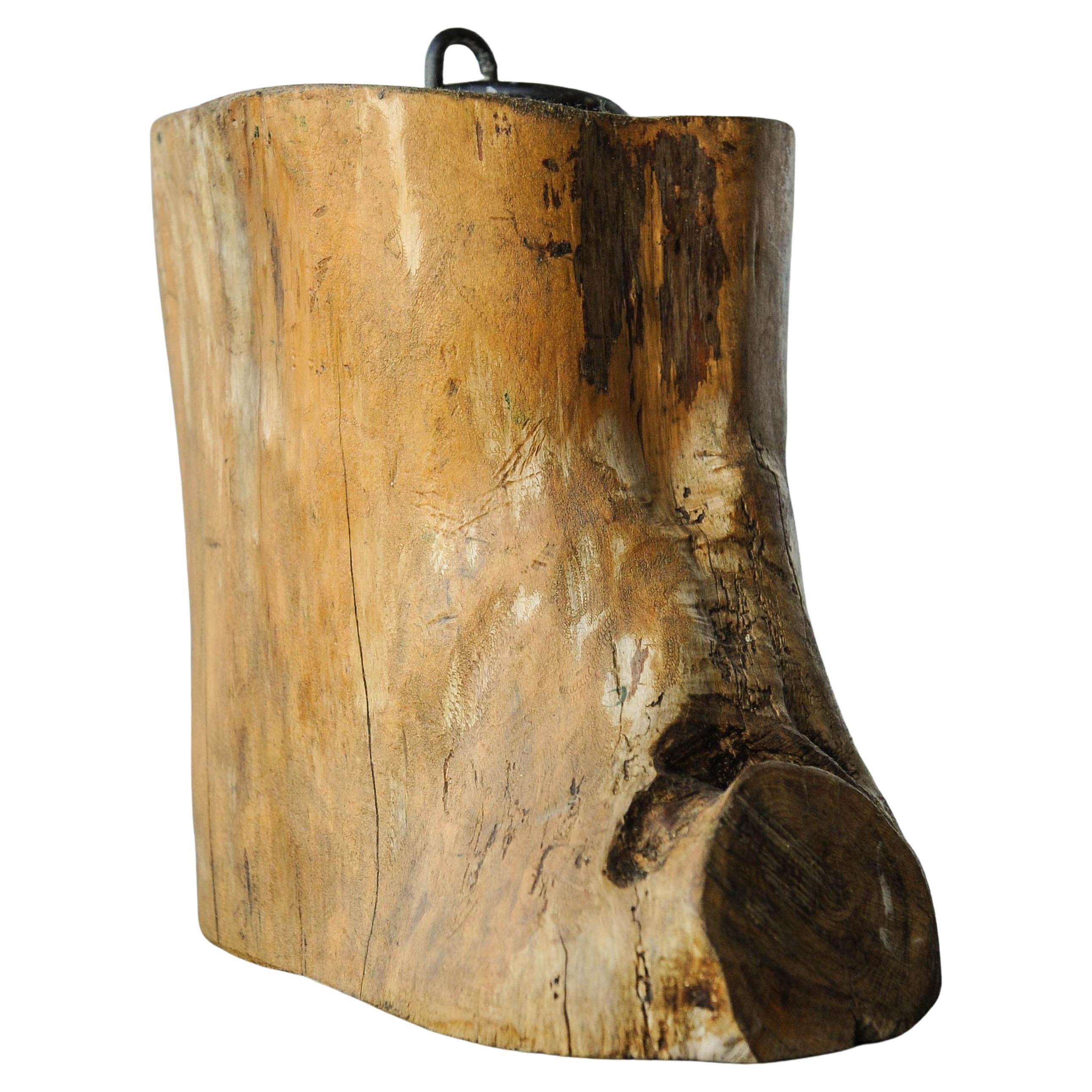 Antiker viktorianischer, primitiver, handgeschnitzter, organischer, handgeschnitzter Holz-Türstopper aus Holz im Angebot