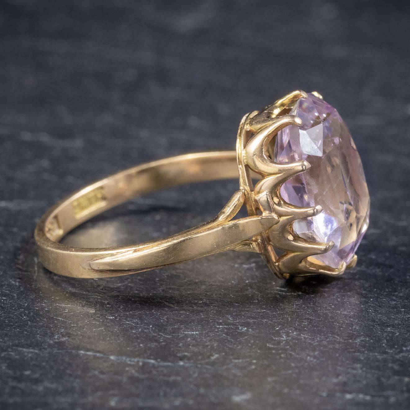 Antique Victorian Purple Spinel 18 Carat Gold 5 Carat Spinel, circa 1900 Ring For Sale 1
