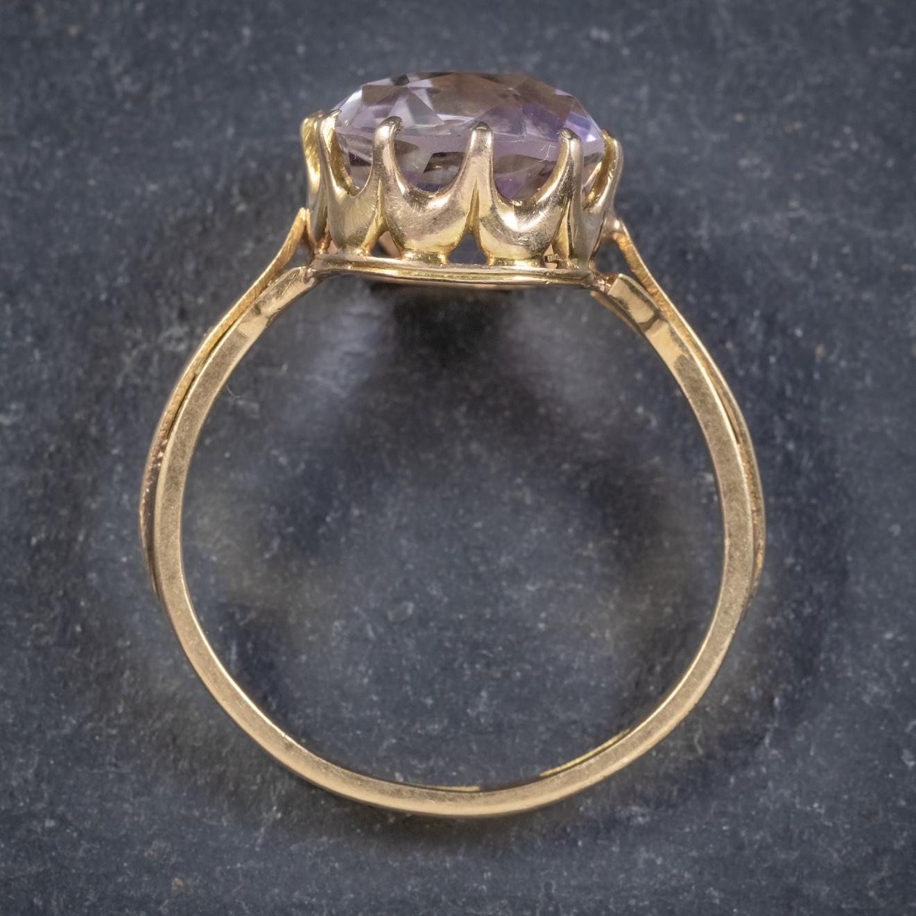 Antique Victorian Purple Spinel 18 Carat Gold 5 Carat Spinel, circa 1900 Ring For Sale 3