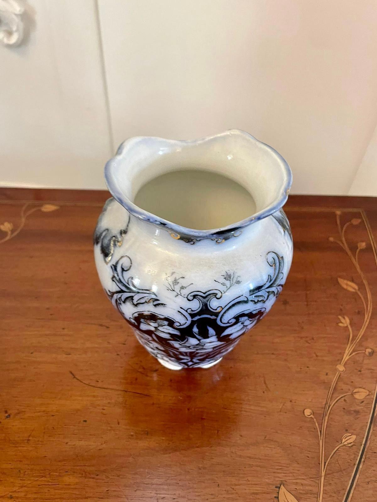 English Antique Victorian Quality Blue and White Jug and Bowl Set