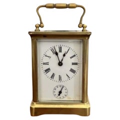 Antique Victorian quality brass carriage clock and alarm