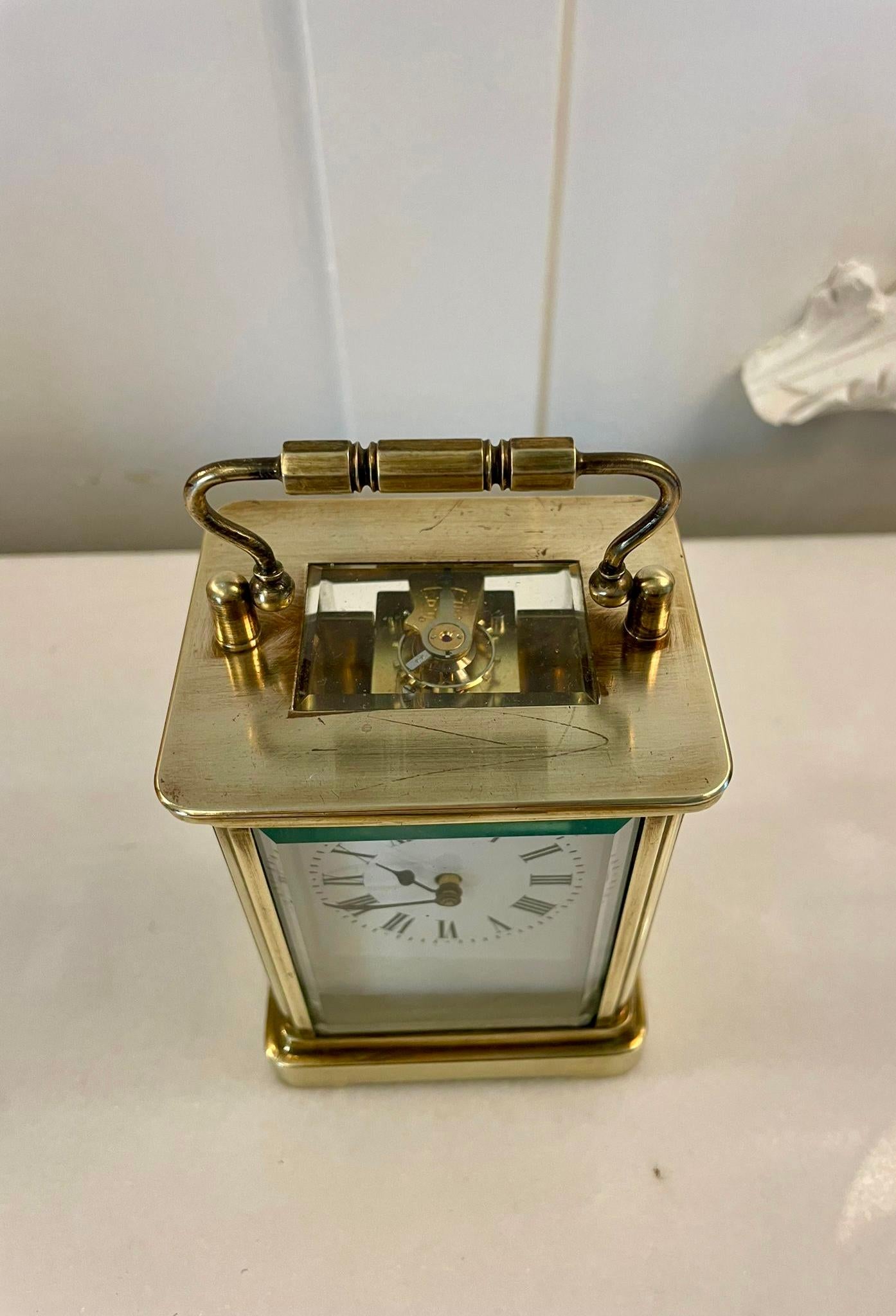 Antique Victorian Quality Brass Carriage Clock  In Good Condition For Sale In Suffolk, GB