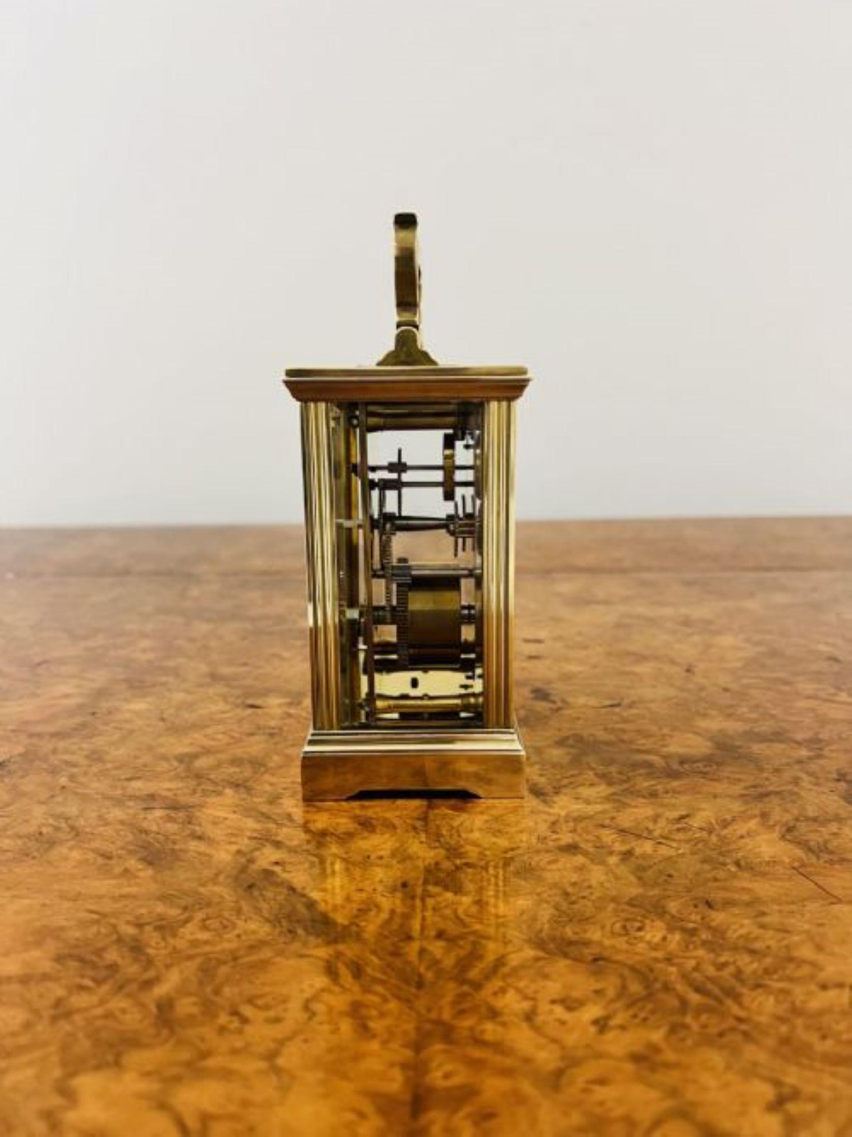 19th Century Antique Victorian quality brass carriage clock For Sale