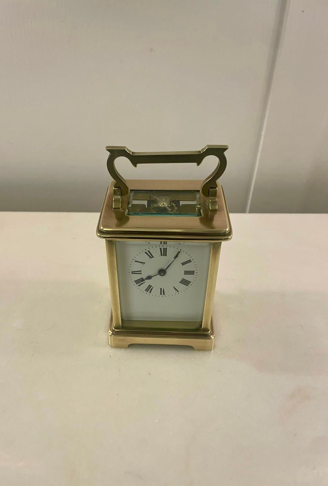 Horloge ancienne en laiton de qualité victorienne  Bon état - En vente à Suffolk, GB