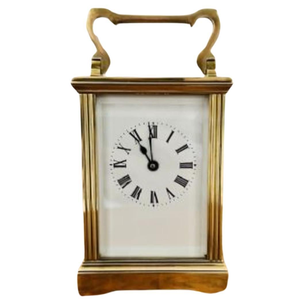 Antique Victorian quality brass carriage clock For Sale