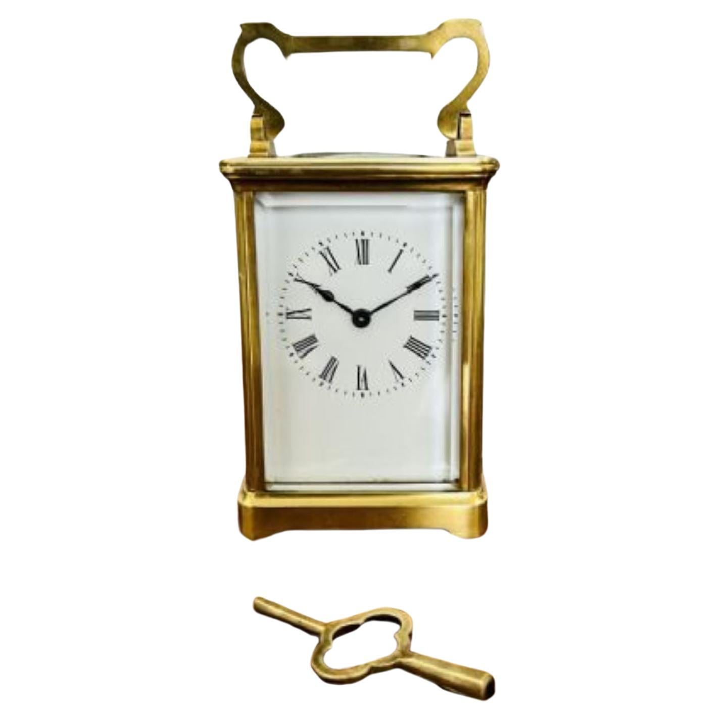 Antique Victorian quality brass carriage clock 