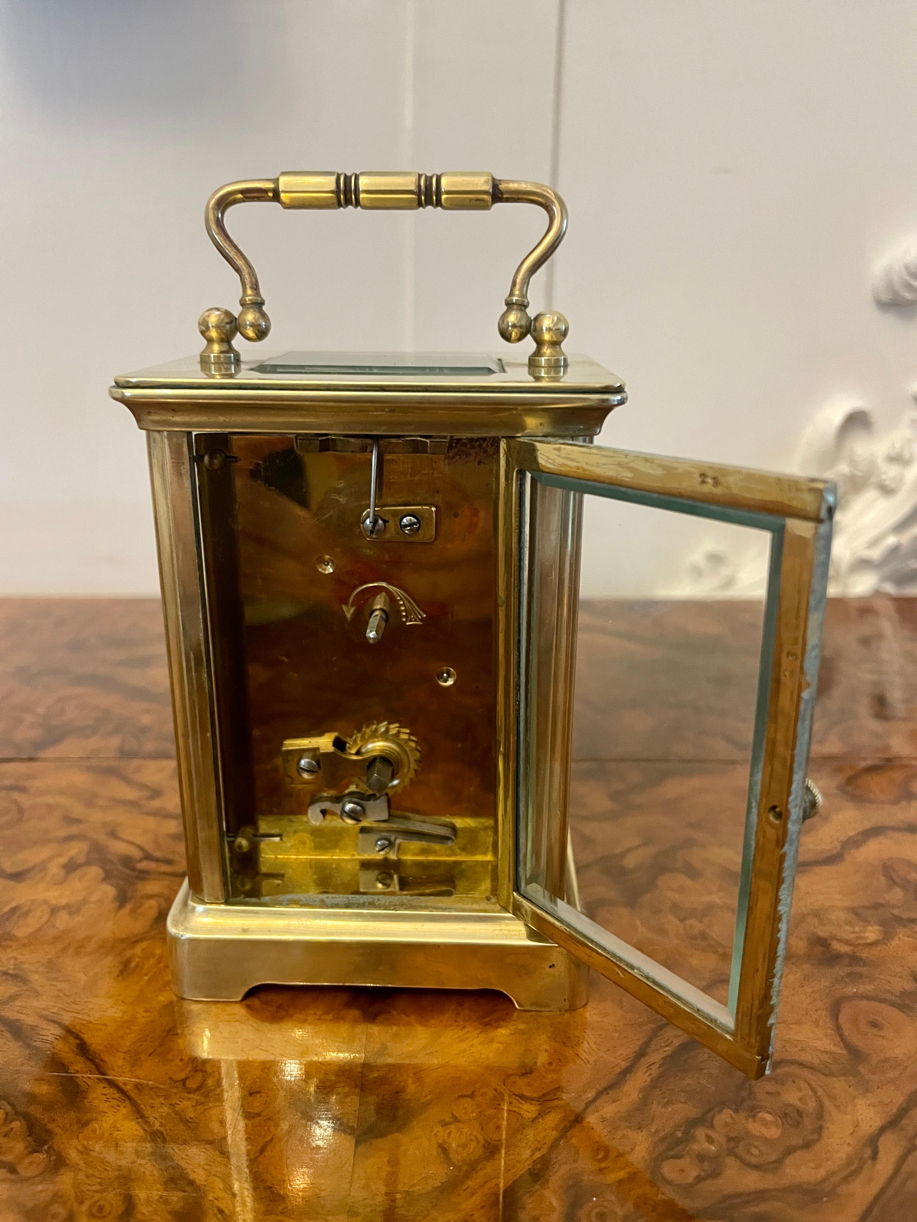 Antique Victorian Quality Brass Carriage Clock with Original Leather ...