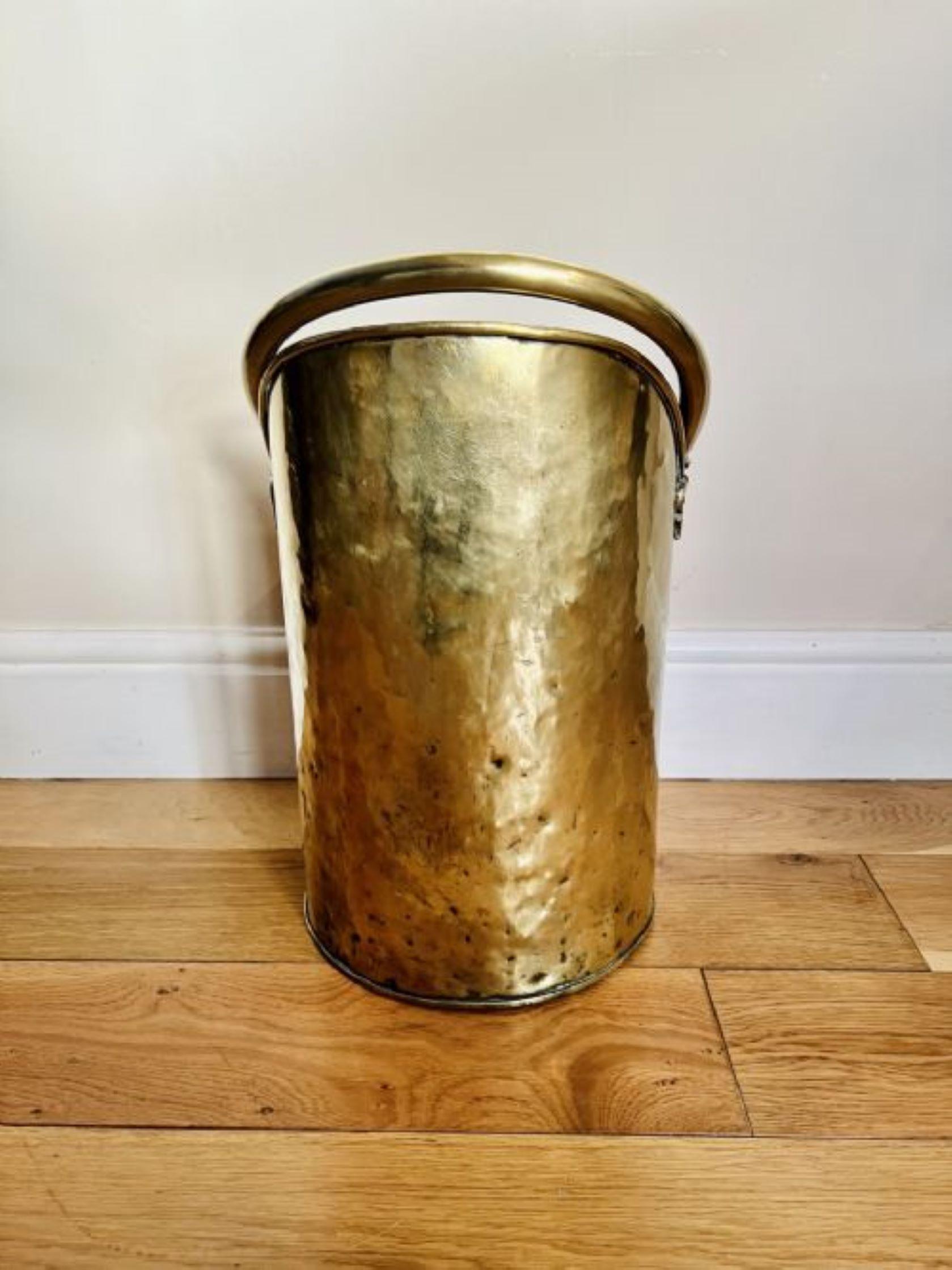 Brass Antique Victorian quality brass coal scuttle For Sale