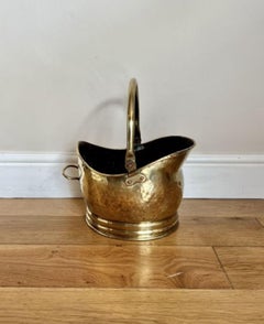 Antique Victorian quality brass helmet coal scuttle