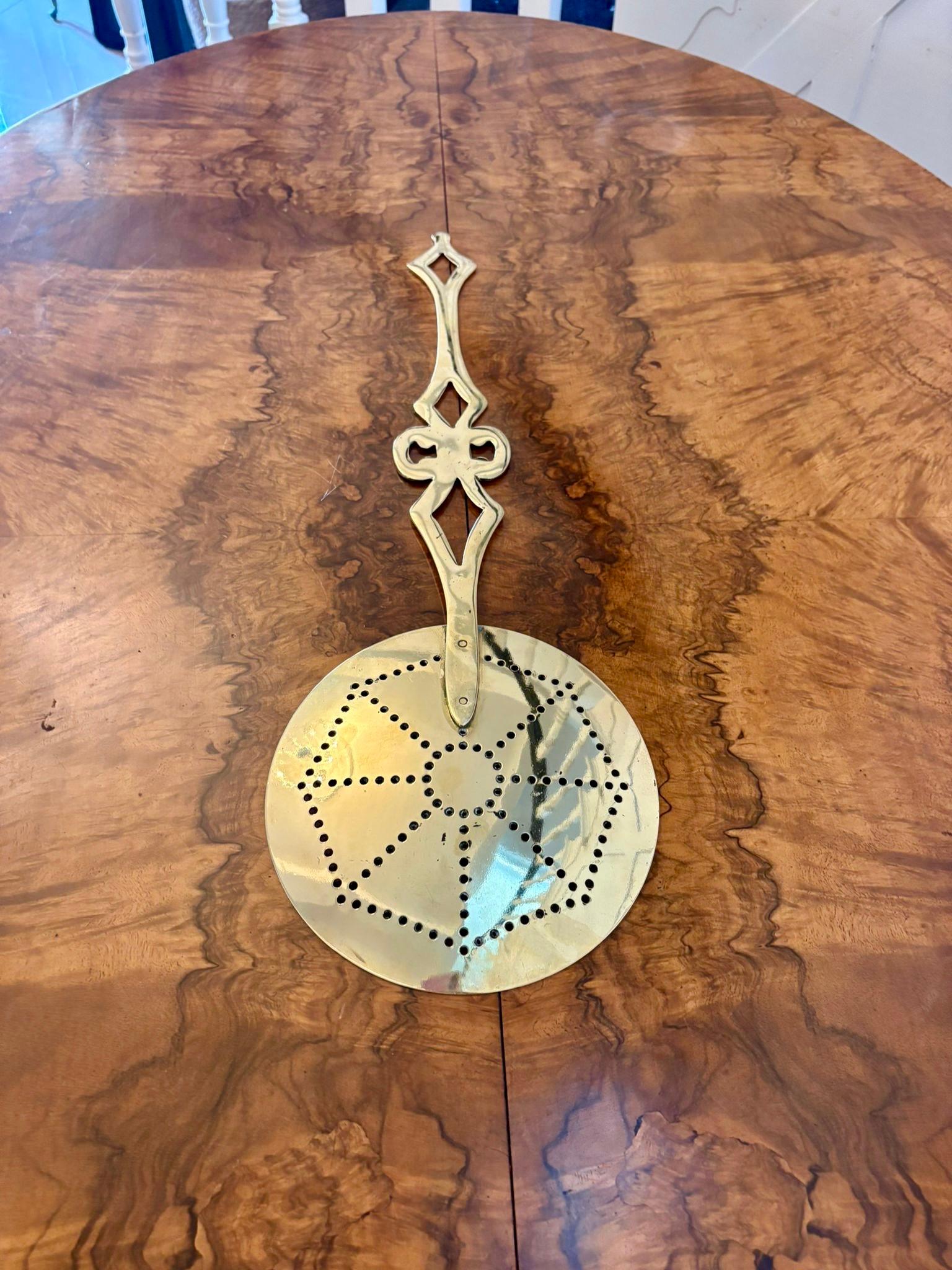 English Antique Victorian Quality Brass Skimmer For Sale