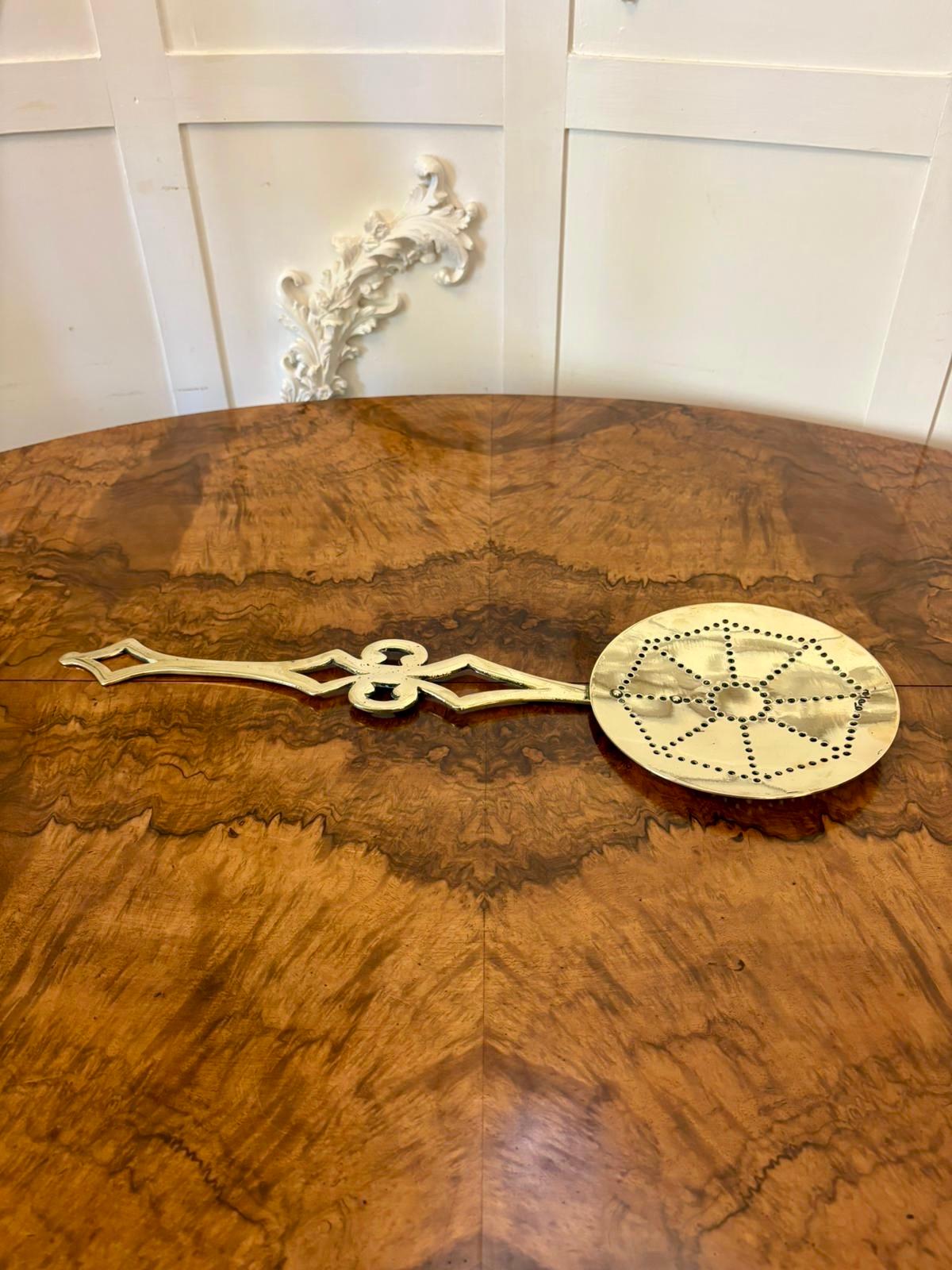 19th Century Antique Victorian Quality Brass Skimmer For Sale
