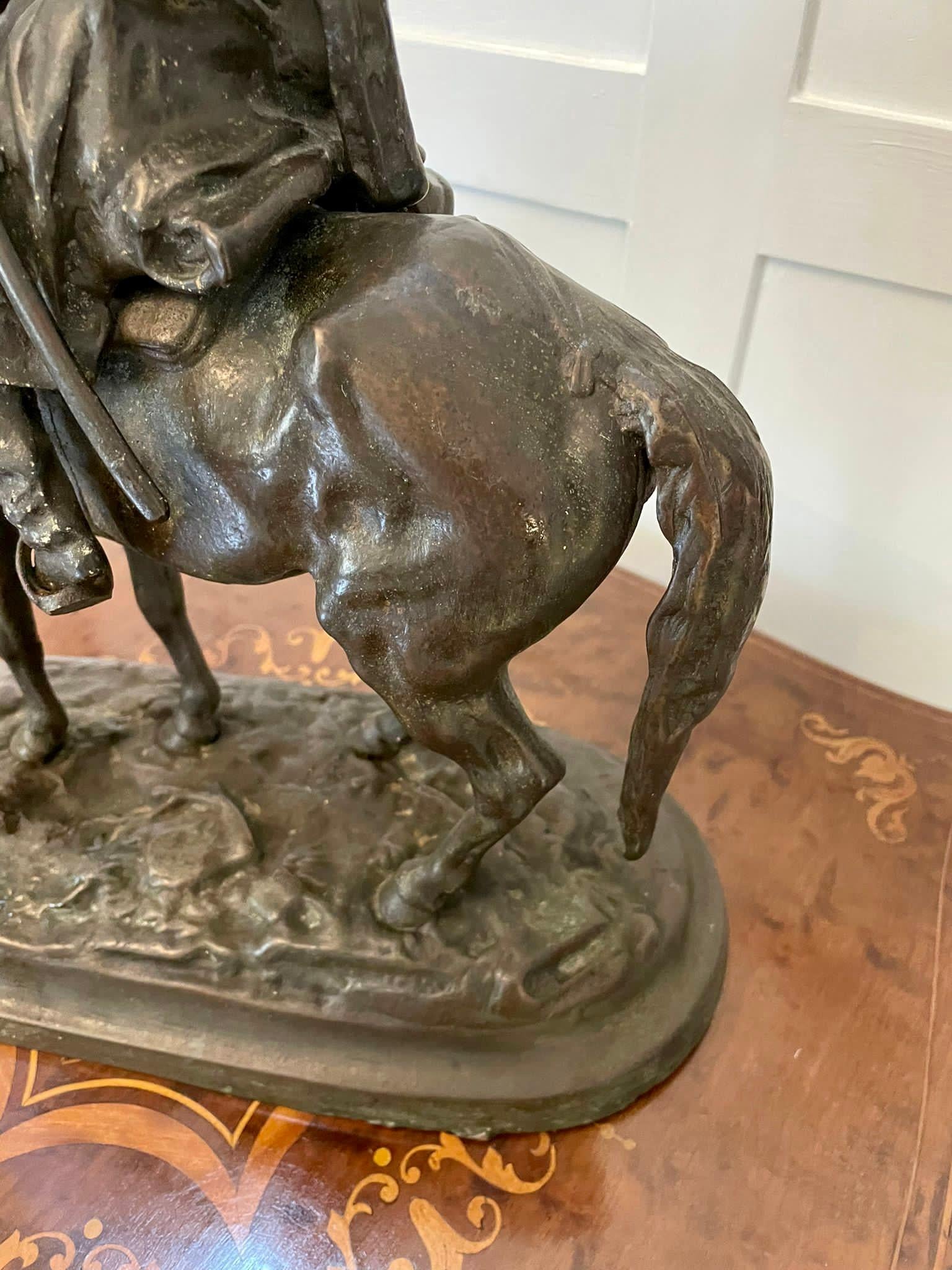 Antike Bronzefigur eines Schafs auf Pferd in viktorianischer Qualität aus Bronze im Angebot 2
