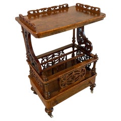 Antique Victorian Quality Burr Walnut Canterbury